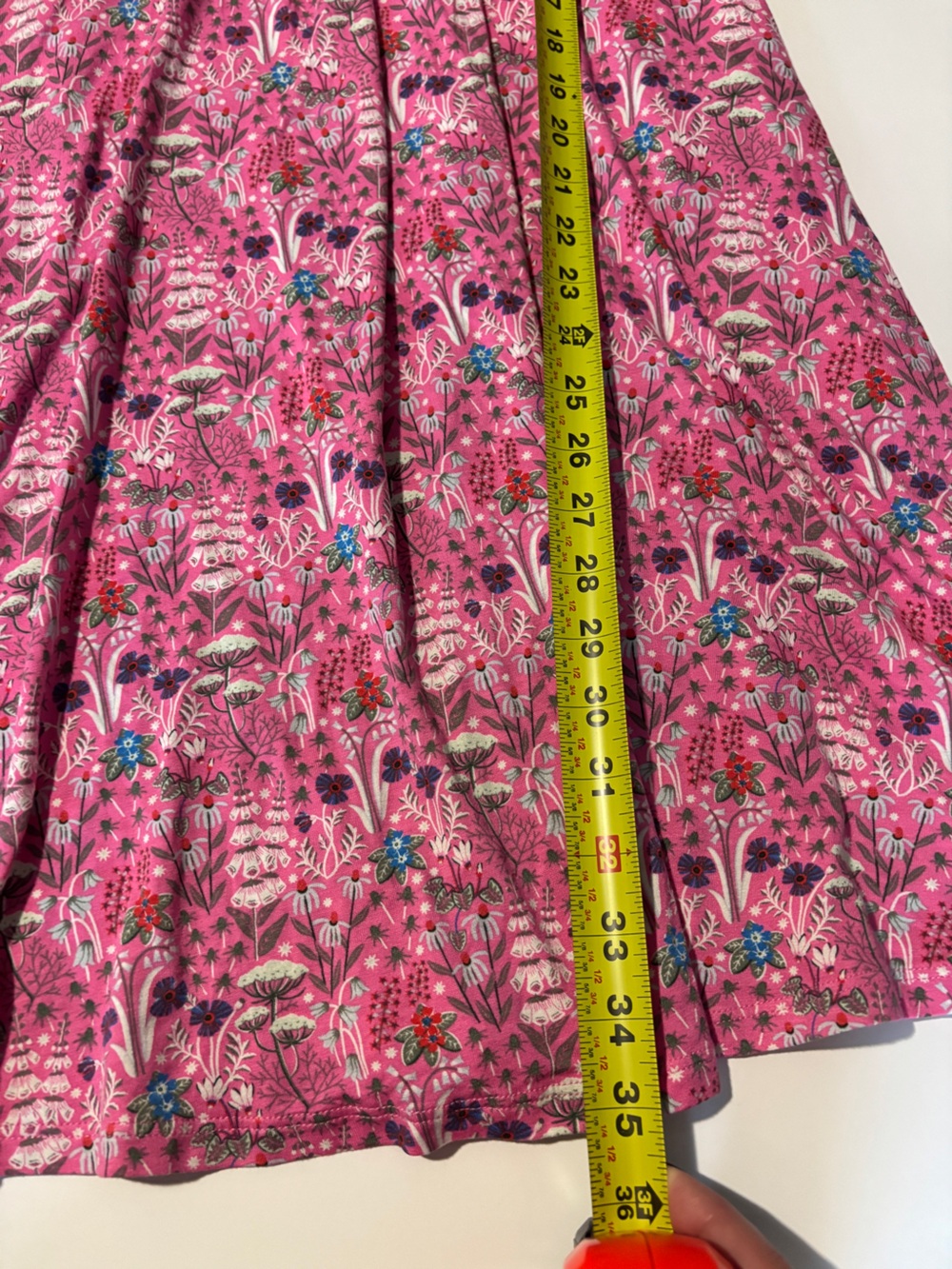 Boden Crew Neck Jersey Dress Pink Floral Smocked Waist Short Sleeve - Size 6 - Picture 7 of 8